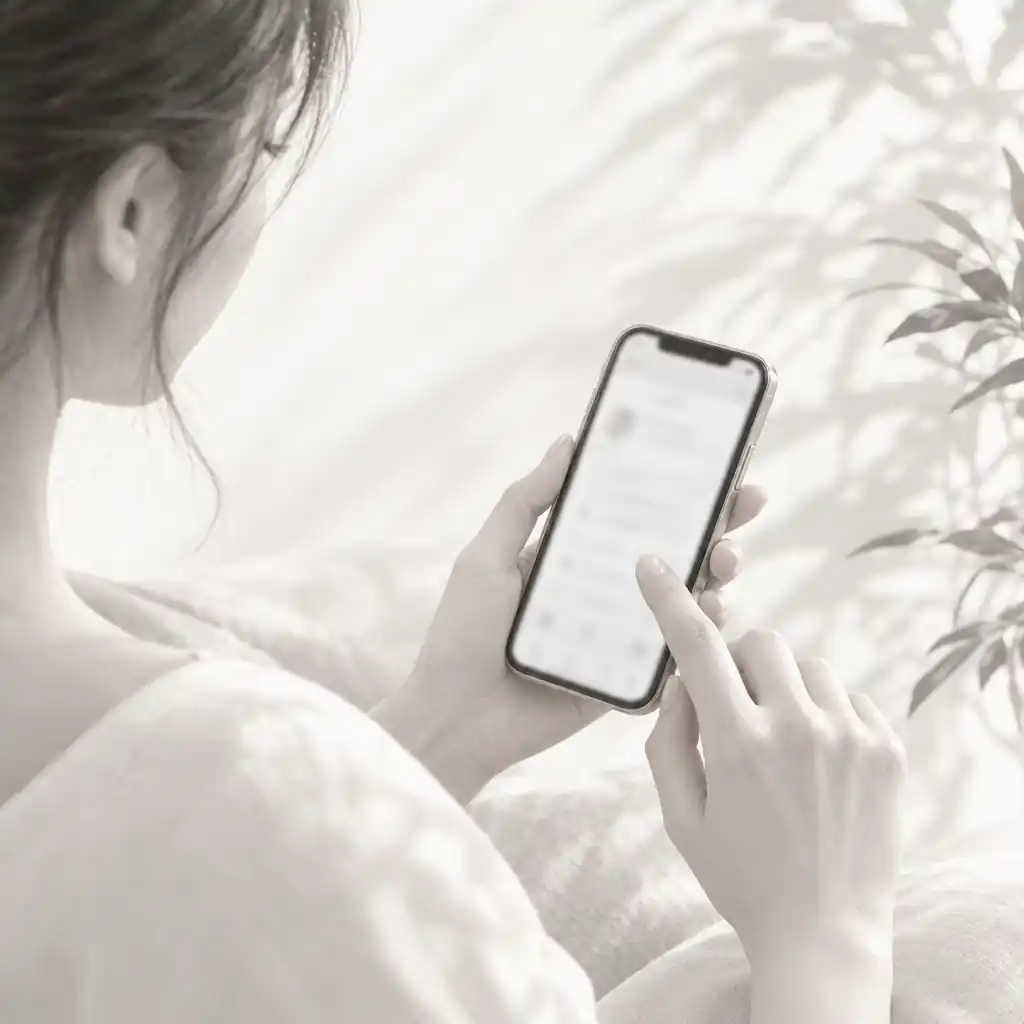 スマートフォンで予約する手元(イメージ)